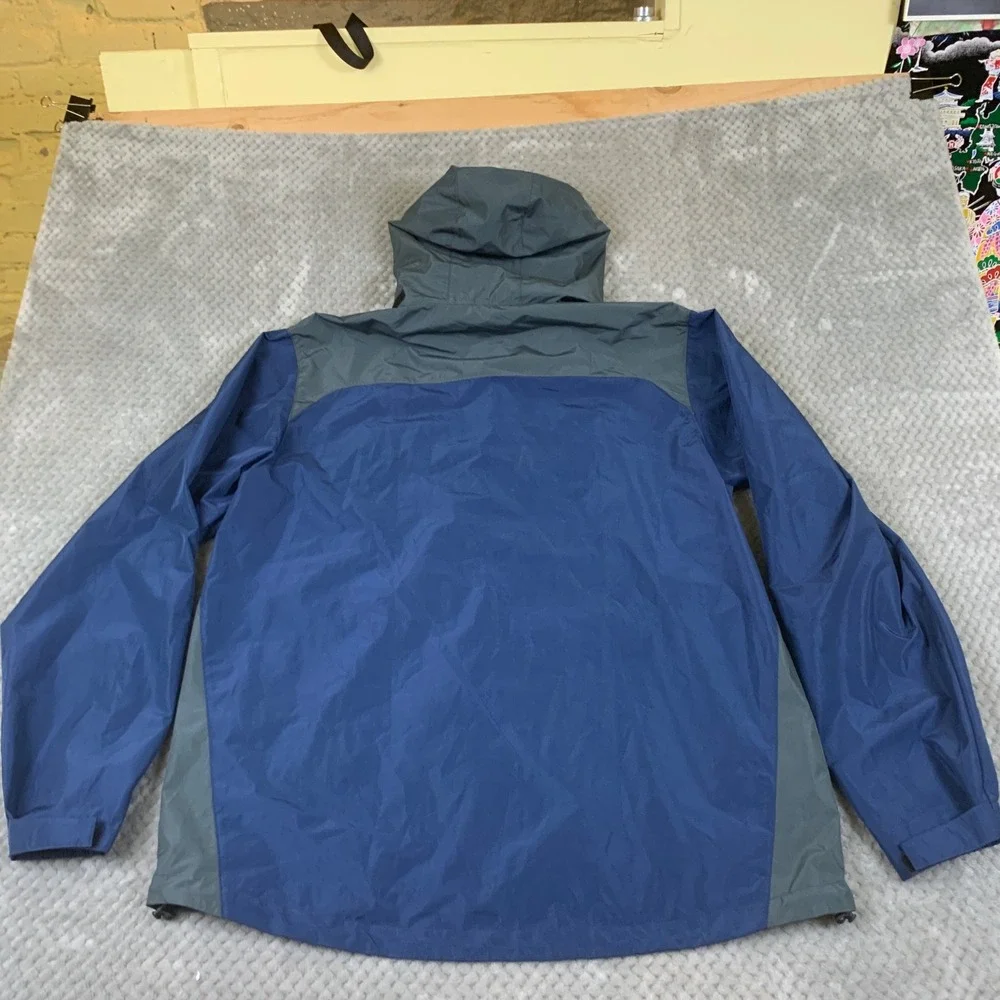 Frogg Toggs Mens Rain Jacket Blue Gray Full Zip Hooded Outdoor RT62141-722 M/L
